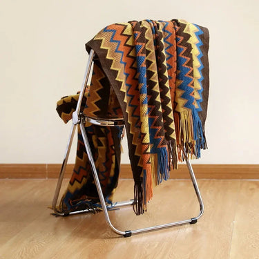 Throw Blanket | Boho Tassel Design | Soft Lightweight Cotton Blend | All-Season