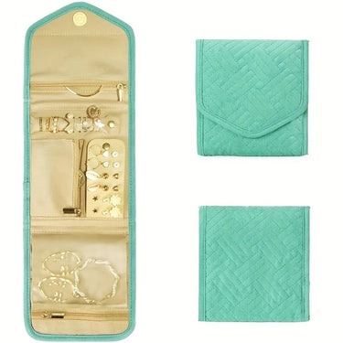Travel Jewelry & Makeup Organizer | Striped Water-Repellent Polyester | Compact & Lightweight