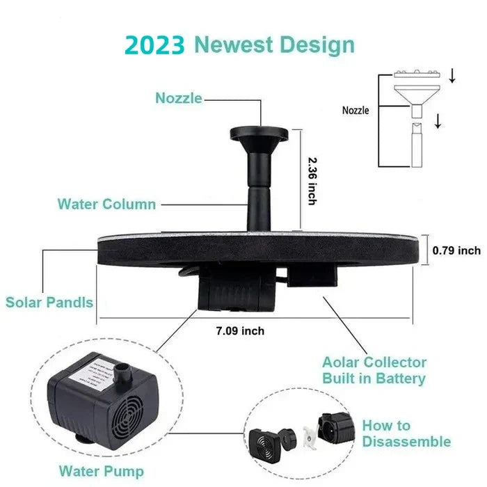 Solar Fountain Pump for Garden Water Feature
