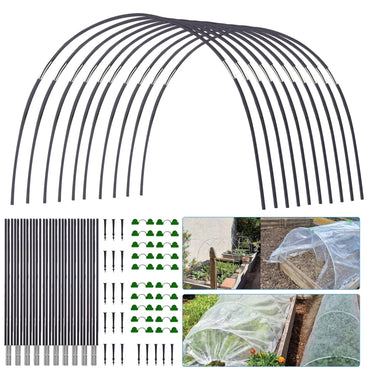 Garden Hoop Set | Fiberglass Hoops & Galvanized Connectors | Raised Beds & Vegetable Gardens