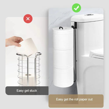 Toilet Paper Holder | Space-Saving Vertical Stand | Stainless Steel | Holds 3 Rolls