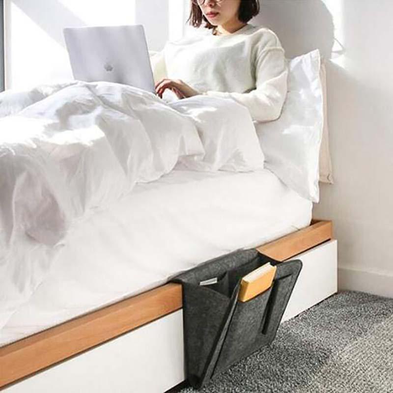Wooden bedside table with drawer, Quanolo