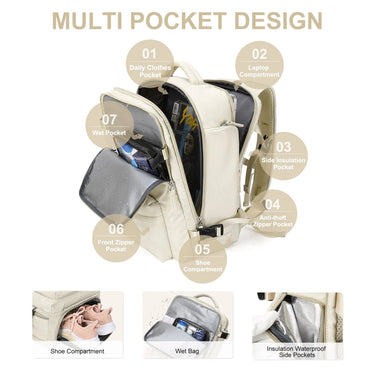 Women's Travel Backpack | Waterproof Nylon | Anti-Theft Design | 35L Capacity