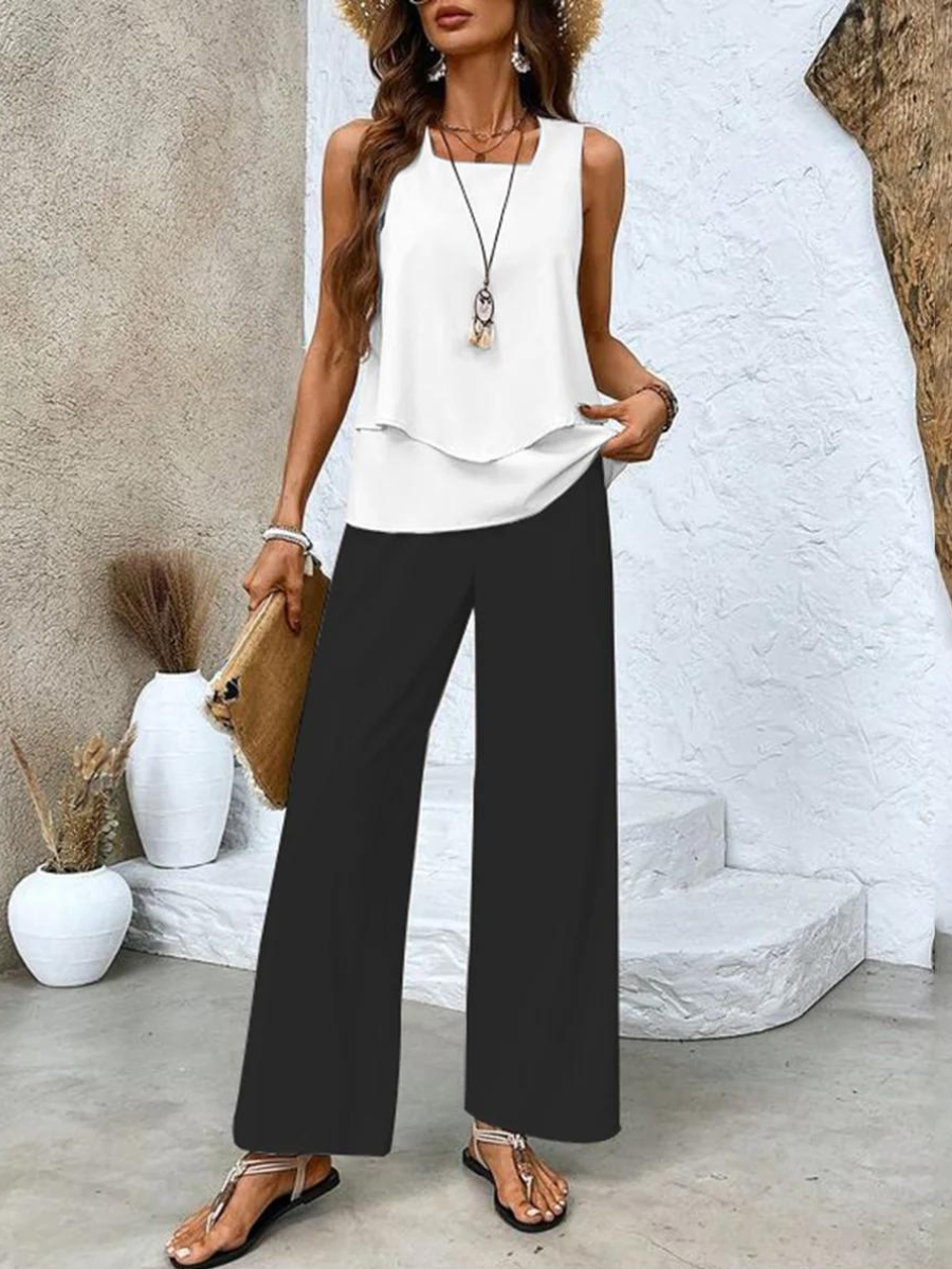 Victoria Women's Set - Chic Two-Part Summer Outfit for Warm Days
