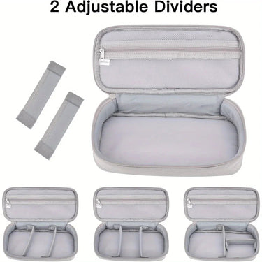 Travel Cable Organizer | Large Capacity | Water-Repellent Fabric | Carry Handle