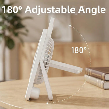 Portable Table Fan | Power Bank Function | Up to 15-Hour Battery Life | Whisper-Quiet