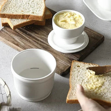 Butter Dish | French Water-Seal Design | High-Quality Ceramic & Dishwasher Safe | Spreadable Freshness