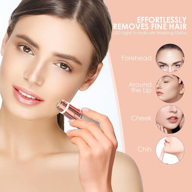 Facial Epilator | Lipstick-Style Compact Design | 2 Attachments & Washable Head | Travel Size