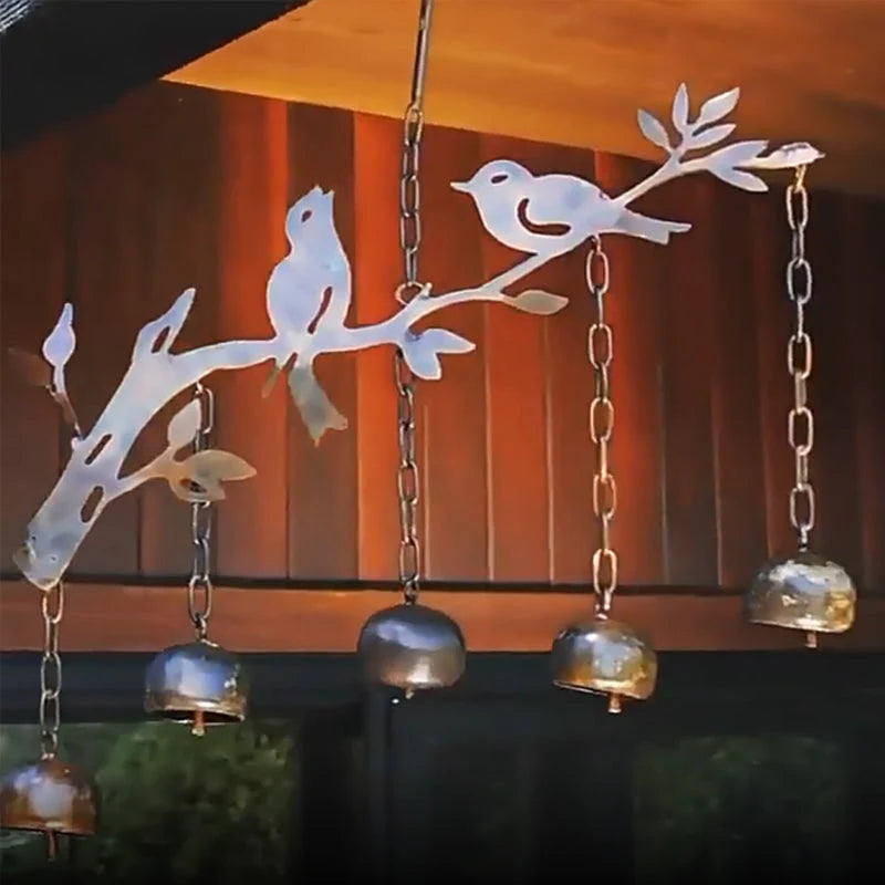 Metal Bird Wind Chime Outdoor Garden Decor