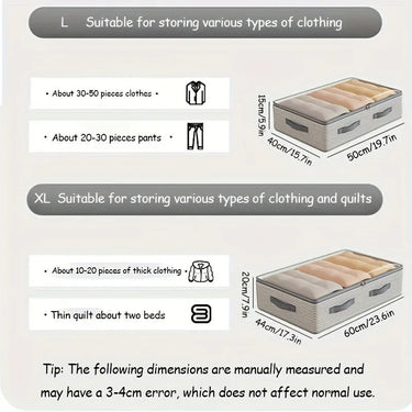 Underbed Storage Bag | Transparent Window & Zipper Closure | Breathable Fabric