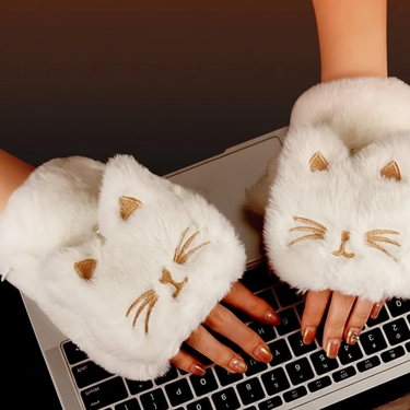 PawWarm™ - Heated Cat Paw Fingerless Work Gloves