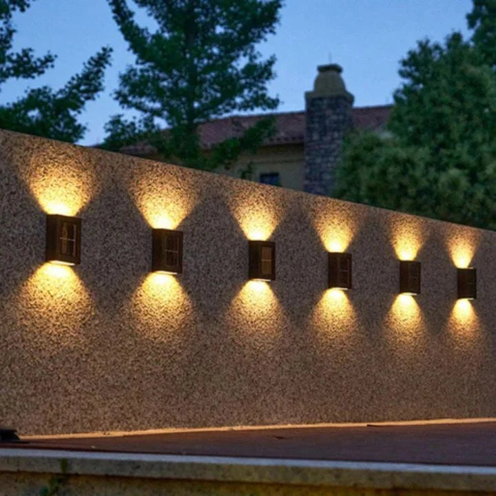 Solar Wall Light Double Shade Outdoor