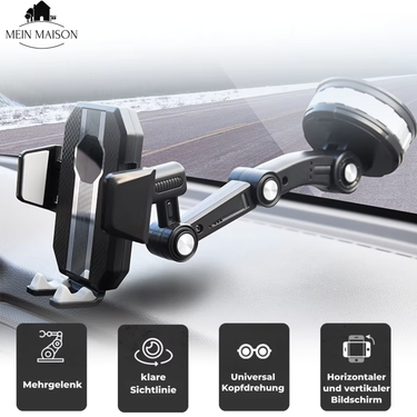 Car Phone Holder | Strong Suction Cup Adhesion | 360° Rotation & Adjustable 10–16cm Arm