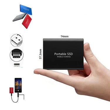 Portable External SSD | USB-C High-Speed | Compact & Shock-Resistant Design | Pocket-Sized Backup