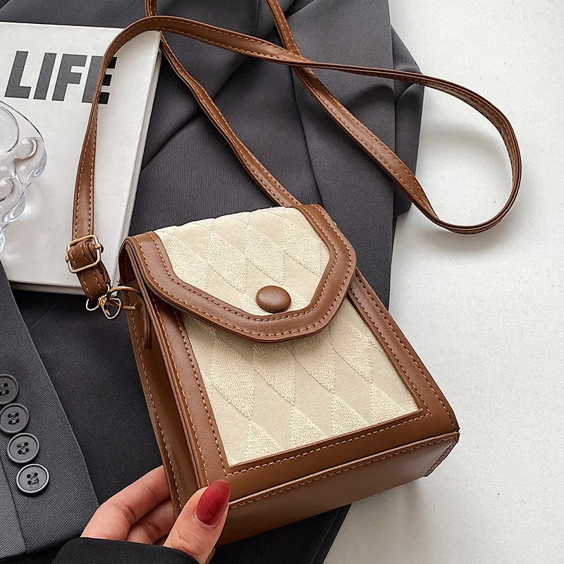 Fashion Mobile Phone Bag for Women Phone Pocket PU Leather Handbags Shoulder Bag Lady Crossbody Bags Small Bags for Phones