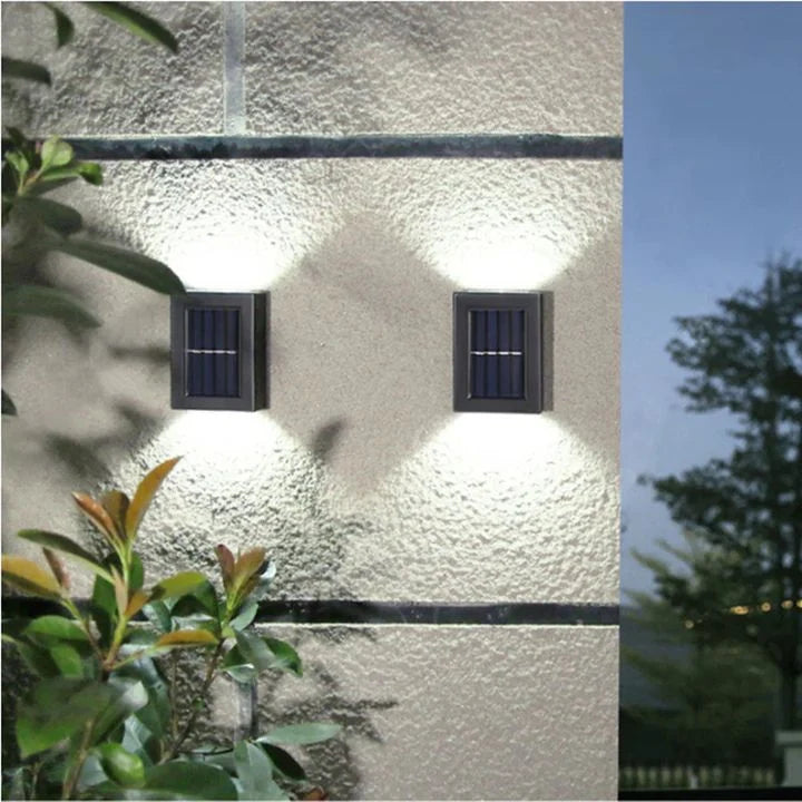 Solar Wall Light Double Shade Outdoor