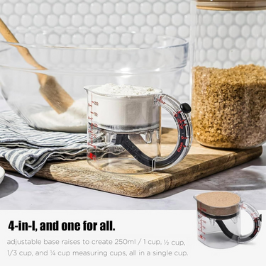 SmartMeasure™ - 4-in-1 Adjustable Measuring Cup for Easy Cooking