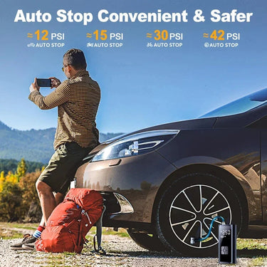 Tragbarer Auto-Reifenfüller | Kabellos 150 PSI | USB-wiederaufladbar | Kompakte Reisesize