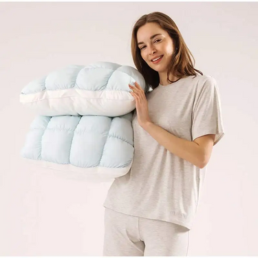 Ergonomic Sleep Pillow | Microfiber Filling & Breathable Cover | Machine Washable