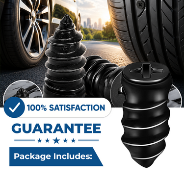 Tire Repair Kit | No-Dismount Quick Repair | 60 Self-Sealing Plugs & Tool | Roadside Emergency