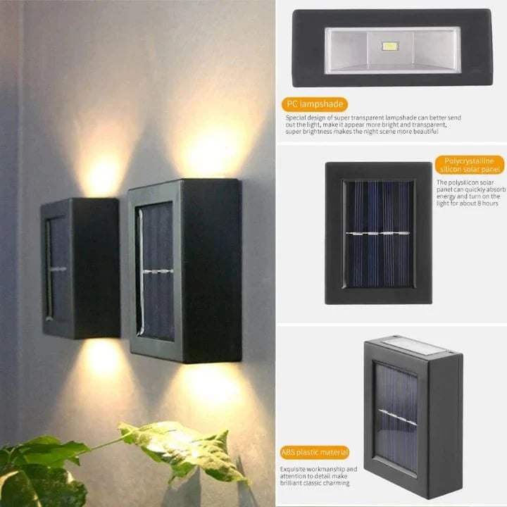Solar Wall Light Double Shade Outdoor