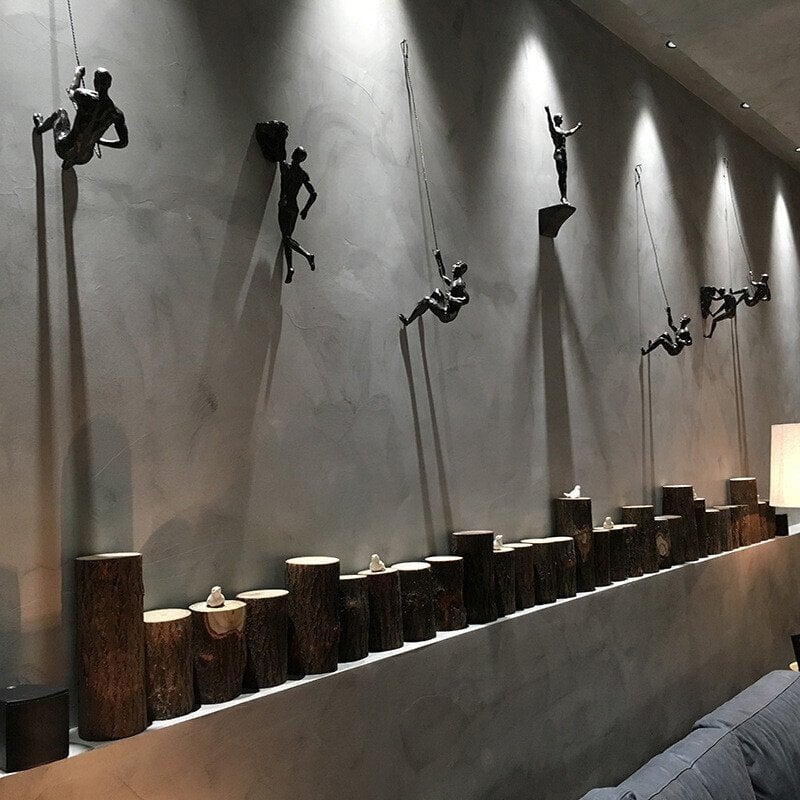 Wall Art Canvas Climbing Silhouettes Design