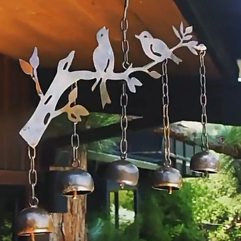 Metal Bird Wind Chime Outdoor Garden Decor