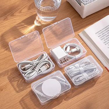Desk Storage Box | Multi-Compartment Cable & Jewelry Organizer | Zippered Travel Pouch