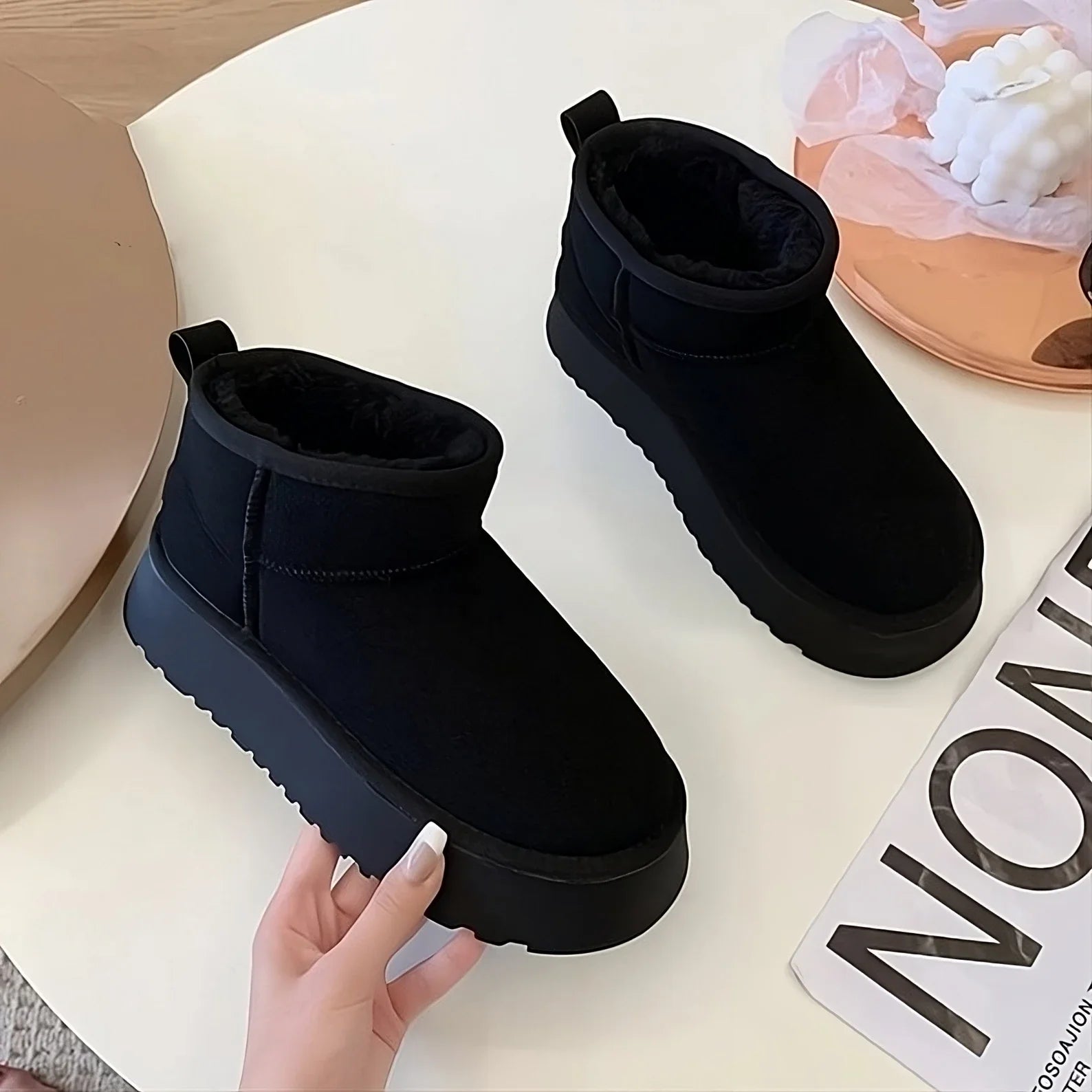 FurHaven™ - Classic Winter Mini Boots (Fully Lined With Fur)