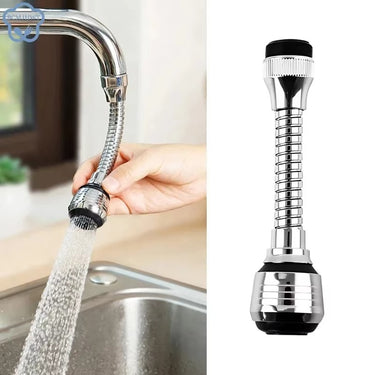 Rotating Faucet Sprayer Extender – Stainless Steel Water-Saving Tap Nozzle