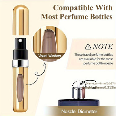 Mini Refillable Perfume Atomizer Aluminum Travel Perfume Atomizer 5ml