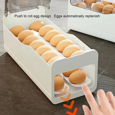 RollEgg™ Automatic Egg Dispenser – 2-Tier Refrigerator Storage Container