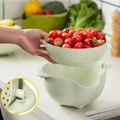 Double Drain™ Kitchen Strainer Double Drainer Basket